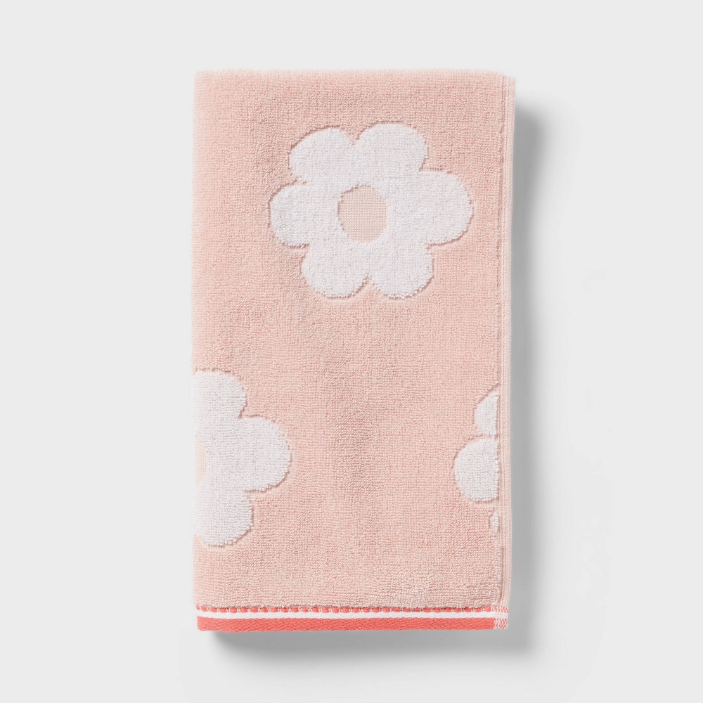 Photos - Towel Flower Kids' Hand  Pink with SILVADUR™ Antimicrobial Technology - Pil