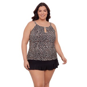 Aqua Green Women's Keyhole Tankini w/ Hardware - 1 of 3