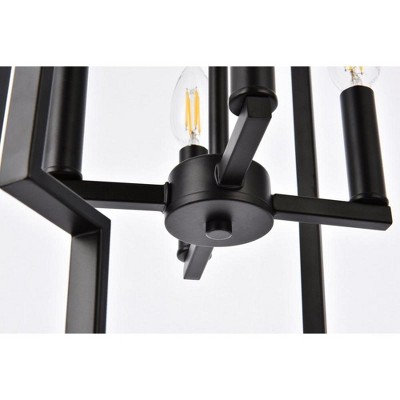 Rosenfeld Black Metal 4-Light Adjustable Pendant
