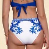 Women's Elegant Blue Floral High-Waisted Bikini Bottoms - Cupshe - 2 of 4