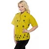 LA LEELA Women's Summer Casual Solid Hawaiian Blouse Shirt T-Shirt Blouses Button Up Short Sleeve Dress Tee Shirts Tops for Women - 3 of 4