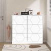 TiramisuBest 47.2" Rattan Shoe Storage Organizer: 2 Flip Drawers, 1 Storage Drawer & Bench, Ideal for Entryway and Hallway, Light Brown - 2 of 4