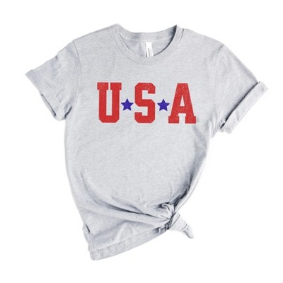 Simply Sage Market USA Stars Short Sleeve Tee - XL - Heather Grey