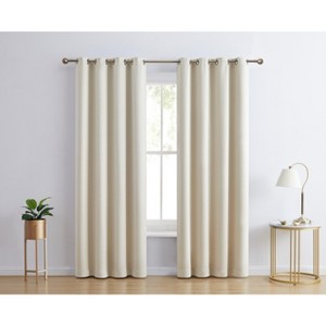 HLC.ME Laurance Complete Blackout Thermal Insulated Grommet Top Panels Window Curtains Drapes for Bedroom, Set of 2 - 1 of 4