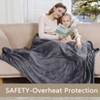 Electric Heated Blanket Throw Queen Size with Dual Control, Heated Throw with 4 Fast Heating Levels & 10 Hours Auto Off, Machine Washable, Grey - 4 of 4