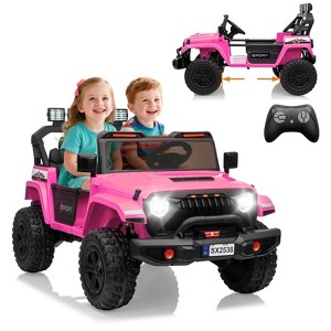 24V 2-Seater Kids Ride On Truck, Electric Car with 4WD 800W Motor,Parent Remote Control,3 Speeds& Built-in Music Player - 1 of 4