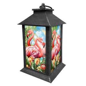 Briarwood Lane Summer Lantern 13.5" x 5.5" x 5.5" Pair of Flamingos For Summer Lantern - 1 of 3
