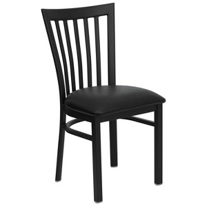 Flash Furniture Black School House Back Metal Restaurant Chair - 1 of 4