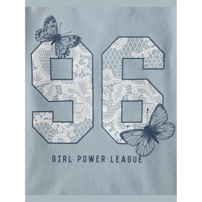 The Children's Place Girls Short Sleeve Girl Power League Graphic Baby Tee Blue M (7/8) — фото 2