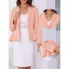 INSPIRE CHIC Women's Work Office Notched Collar Long Sleeve Single Button Peplum Business Blazers - 2 of 4