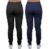 Jump Start Women's Loose  Fit  Cotton Flex Stretch Cargo Jogger Pants-2 Pack - 3 of 3
