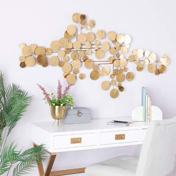Metal Plate Wall Decor Gold - CosmoLiving by Cosmopolitan