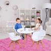 Infans 5 Piece Kids Mid-Century Modern White Round Table Chair Set with 4 Arm Chairs - 4 of 4