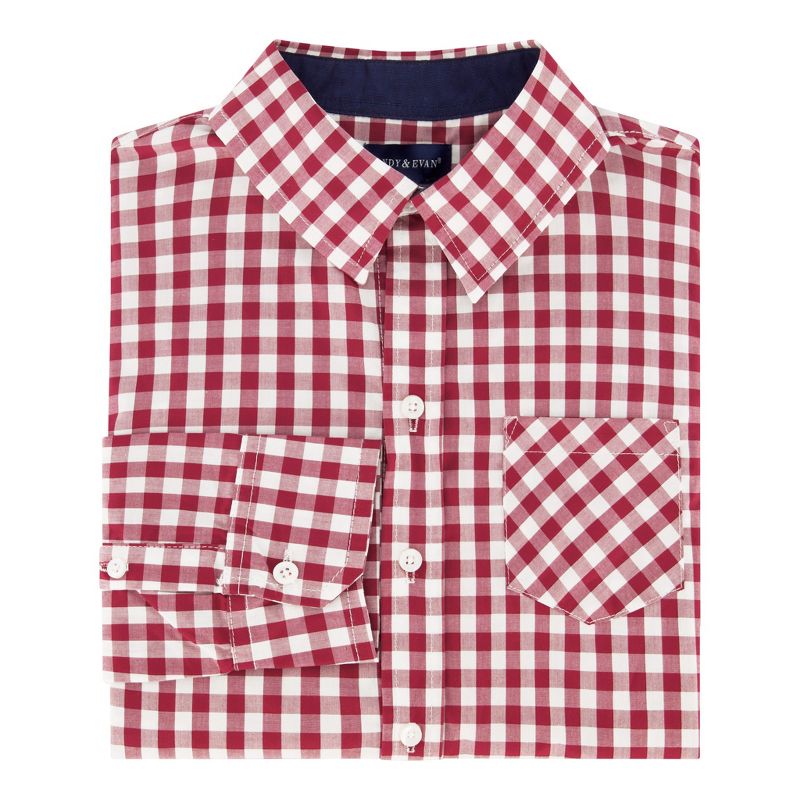 Andy & Evan Kids Red Gingham Button Down Shirt, Size 14, 4 of 6