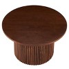 Coolbibila 27” Round Coffee Table,Modern Round Coffee Table With Walnut Wood Veneer Tabletop And Metal Base,Farmhouse Wooden Coffee Table - 3 of 4