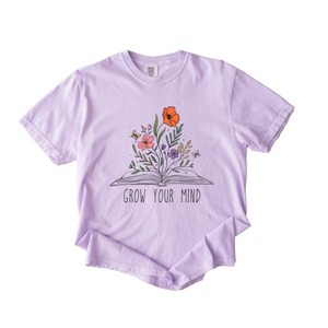 Simply Sage Market Grow Your Mind Floral Garment Dyed Tee - 1 of 4