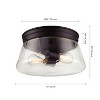 Globe Electric Aleyna 2-Light Outdoor Flush Mount Ceiling Light with Clear Glass Shade Matte Black - 3 of 4