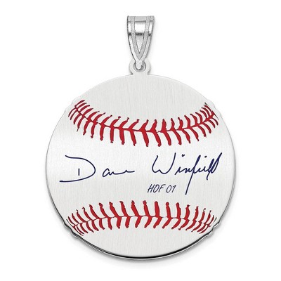 Black Bow Jewelry Sterling Silver Dave Winfield Signature MD Enamel Baseball Pendant