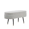 CAVINAS Rectangular Polyester Storage Ottoman Bench with Hinged Lid,Upholstered Storage Ottoman,Storage Benches for Living Room,Bedroom - 4 of 4