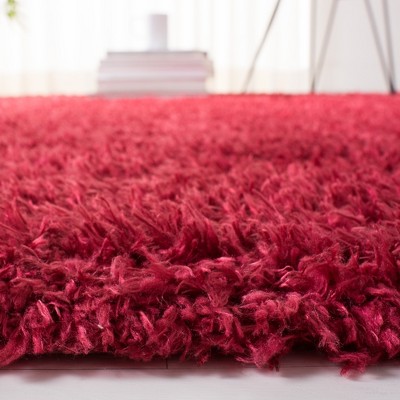 Madrid Red Shag 4' x 6' Synthetic Area Rug