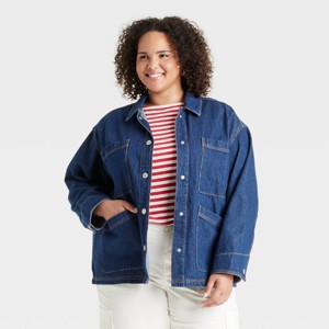 Women's Denim Chore Coat - Universal Thread™ - 1 of 3