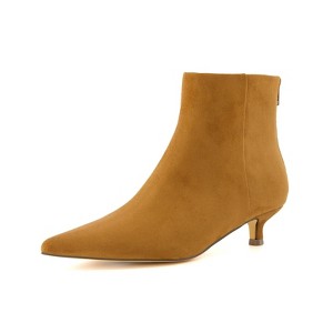 CUSHIONAIRE Women's Barbi Kitten Heel Bootie – Soft Vegan Leather, Memory Foam, Wide Widths, and Back Zipper - 1 of 4