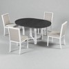5-Piece Extendable Round Dining Table Set for 4-6, Kitchen Table Set with Upholstered Chairs, Birch Veneer Top for Dining Room or Kitchen - 4 of 4