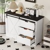 Bella Depot  47.2''W Storage Sideboard Cabinet with Silent Sliding Doors and Three Drawers - 3 of 4