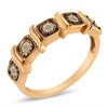 10K Rose Gold Flashed Silver Miracle-Set 1/4 Cttw Diamond 5-Stone Band Ring - 2 of 4