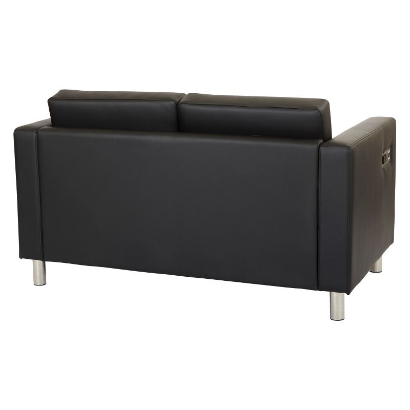 Atlantic Loveseat with Dual Charging Station Black - OSP Home Furnishings, 4 of 6