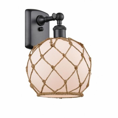 Farmhouse Rope - 1 Light Wall Sconce In Industrial Style-13 Inches Tall and 8 Inches Wide