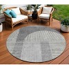 Gray Silver And Charcoal Geometric Washable Indoor Outdoor Area Rug - 2 of 4