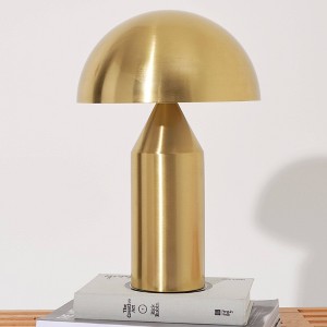 Brightech Venus Mid-Century Dimmable (Includes LED Light Bulb) Round Desk Table Lamp Antiqued Brass - 1 of 4