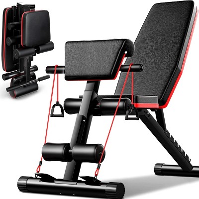 Musment Adjustable Weight Bench, 7 Positions Foldable Workout Olympic Bench Press Includes Resistance Bands, Maximum Weight 780 Lbs.