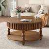 Airsurfer Round Natural Wood Coffee Table Elegant Round Coffee Table with Storage Living Room Centerpiece for Living Room - 3 of 4