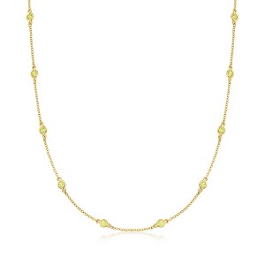 Ross-Simons 1.30 ct. t.w. Bezel-Set Peridot Station Necklace in 18kt Gold Over Sterling - 1 of 2
