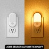YANSUN 2-Pack 0.6W Plug-In Light Sensor Night Lights, Amber 2000K Light, Half Light Shade, 2-Step Dimming (50%/100%), US Plug - 2 of 4