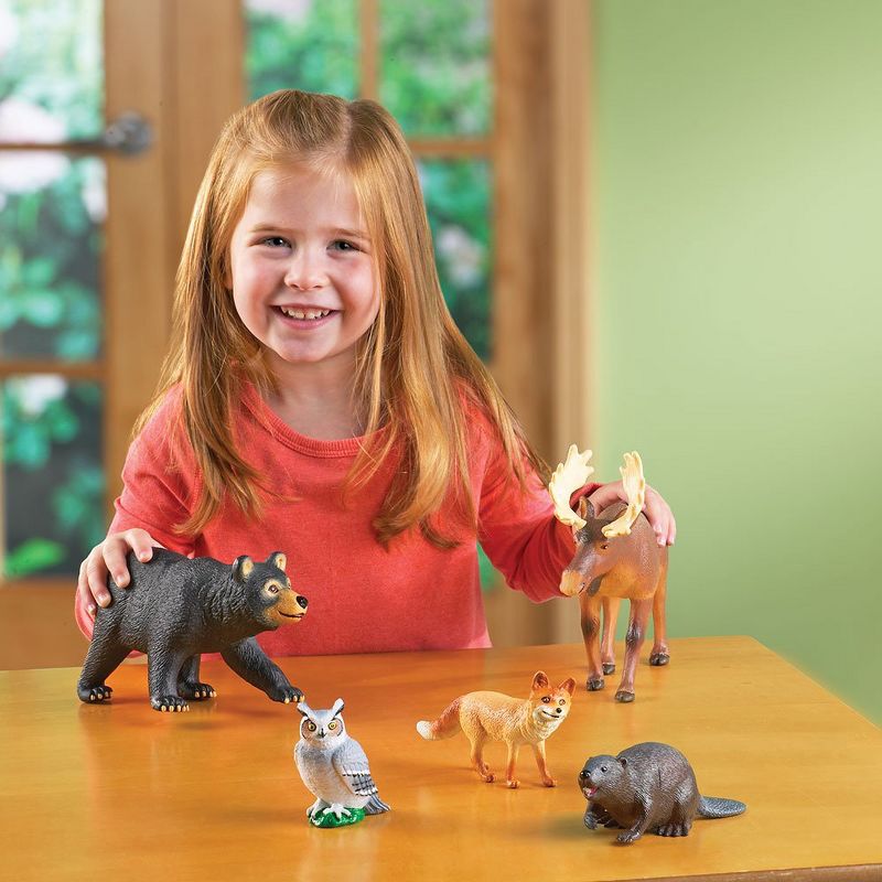 Learning Resources Jumbo Forest Animals I Bear, Moose, Beaver, Owl, and Fox, 5 Pieces, Ages 3+, 3 of 6