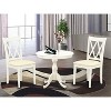 3-Piece Linen White Finish Solid Wood Top - Dining Room Set - Seats 4 - 2 of 4