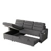 TiramisuBest 85.8" Beige Sleeper Sofa, Sofa Bed - 2 in 1 Pull Out Sofa Bed with Storage Sofa, Sofa Sleeper with Pull Out Bed with Charging Port - 4 of 4