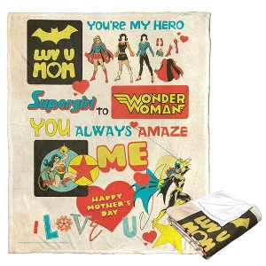 Warner Bros. Justice League Super Mom Silk Touch Throw Blanket 50x60 Inches - 1 of 4