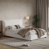 Christopher Knight Home Emma Modern Upholstered Platform Bed with Linen Fabric Pillow-Back Headboard - 2 of 4
