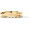 18K Gold Plated Cubic Zirconia Dual Stacking Rings for Women | Gold Eternity Band for Women - 3 of 4