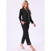 INSPIRE CHIC Women's Cotton Sleepwear Button Down Lounge Long Sleeve Shirt and Pants Pajama Sets - 3 of 4