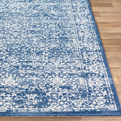 Livabliss Navy Blue Synthetic Rectangular 5' x 7' Stain-Resistant Area Rug