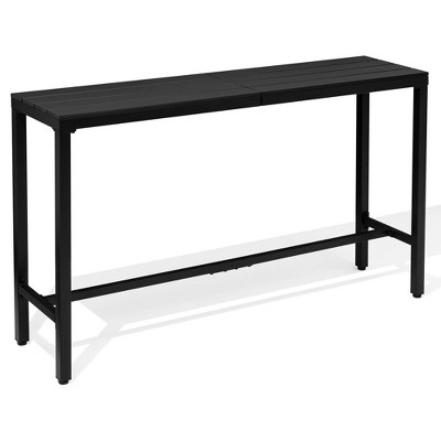 Crestlive Products Outdoor Bar Table Rectangle Patio Counter Height Table High Pub Table with Waterproof Top and Sturdy Metal Frame