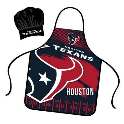 NFL Apron & Chef Hat Set, with Large Team Logo - Houston Texans