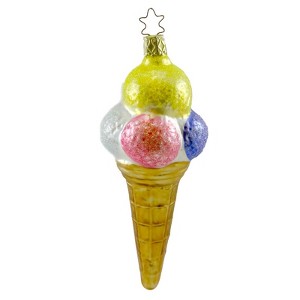 Inge Glas 5.0 Inch Quadruple Scoop Ornament Ice Cream Birthday Tree Ornaments - 1 of 1