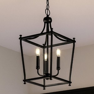 Urban Ambiance Luxury Transitional Chandelier 19.75''H x 10.875''W,  Midnight Black Finish,  Coronado Collection, UHP4279 - 1 of 4