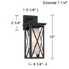 360 Lighting Raynor 15" High Modern Outdoor Wall Light Fixture Mount Porch House Exterior Outside Set of 2 Weatherproof Black Metal Glass Shade - 4 of 4